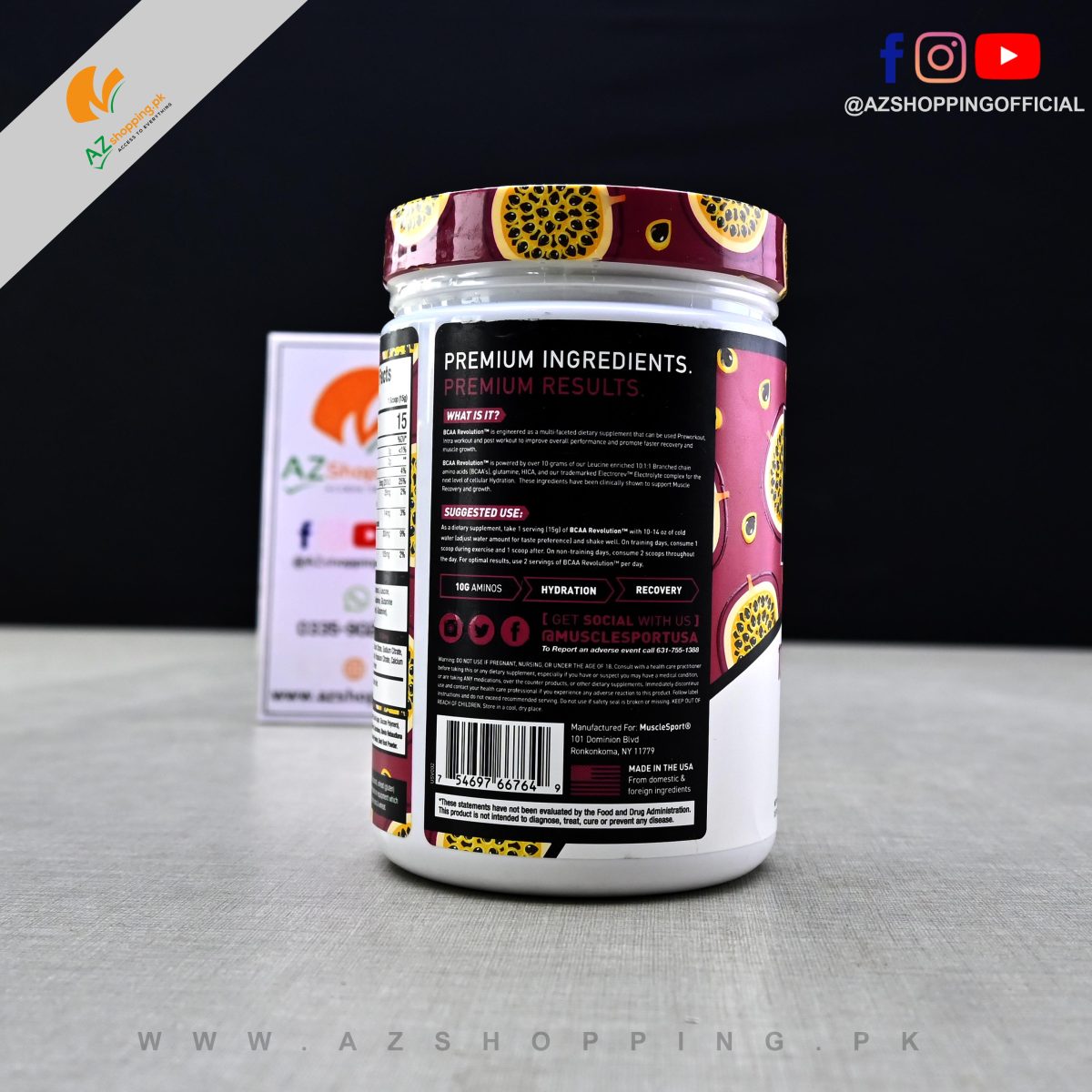 Musclesport – BCAA NRG Revolution – Pre-workout/Intra-Workout/Post-Workout – 30 Servings