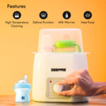 Geepas – Multi-Function Baby Food & Milk Warmer 150W – 4 in 1 Warm Milk with Fast Heating, Defrost Function, Heat Food & High Temperature Cleaning | Food Grade PP Design - Model: GBW63034