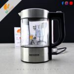 Severin – Mini Glass Electric Kettle 1100W BPA Free, Removable Anti-Limescale Filter, One Hand Open, 360° Stand - 0.5L – Model: WK3458