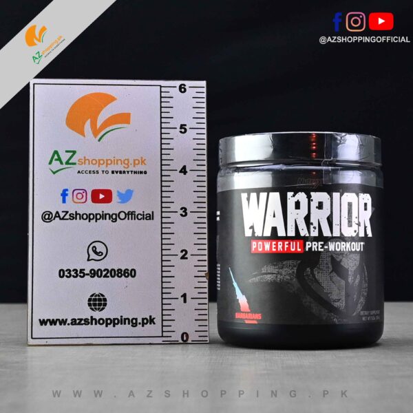 Nutrex Research – Warrior Powerful Pre-Workout – 400mg Caffeine For High Stim & Focus, Creatine For Strength, Endurance & Intense Pump - 30 Servings