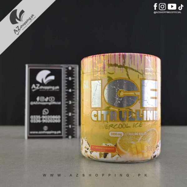ICE Citrulline  - FA Engineered Nutrition Malate 3000mg Pre-Workout Pump Formula – Icy Orange & Mango Flavor, 300g (75 Servings)