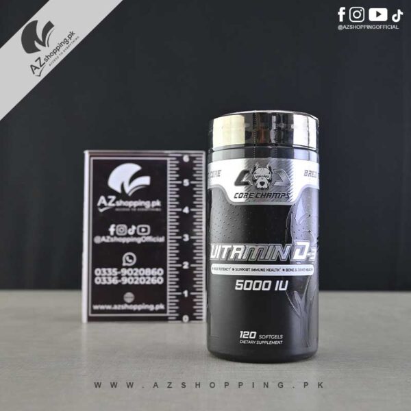 Core Champs ¬¬- Vitamin D3 5000 IU Dietary Supplement – 120 Softgels