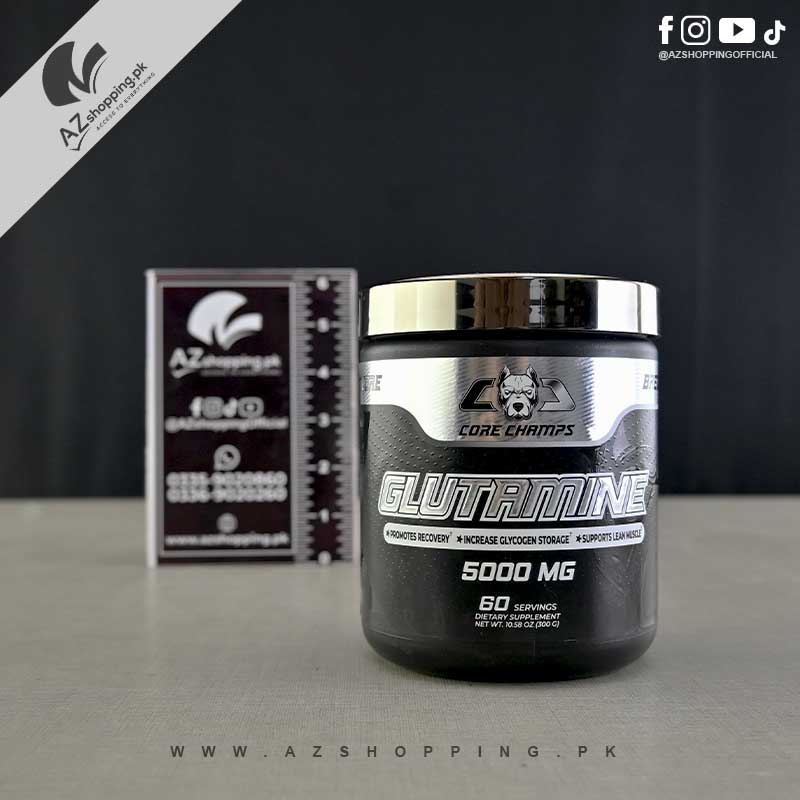 2 Core Champs – Glutamine Post-Workout Muscle Recovery & Lean Muscle Support 5000mg Powder 300g, 60 Servings - Image 1