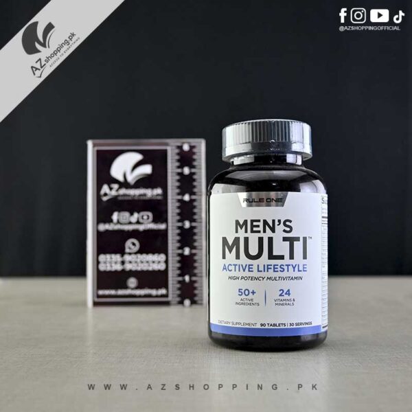 Rule on - Men's Multi Active Lifestyle Multivitamin, High Potency B-Vitamins for Energy & Recovery – 90 Tablets, 24 Vitamins & Minerals
