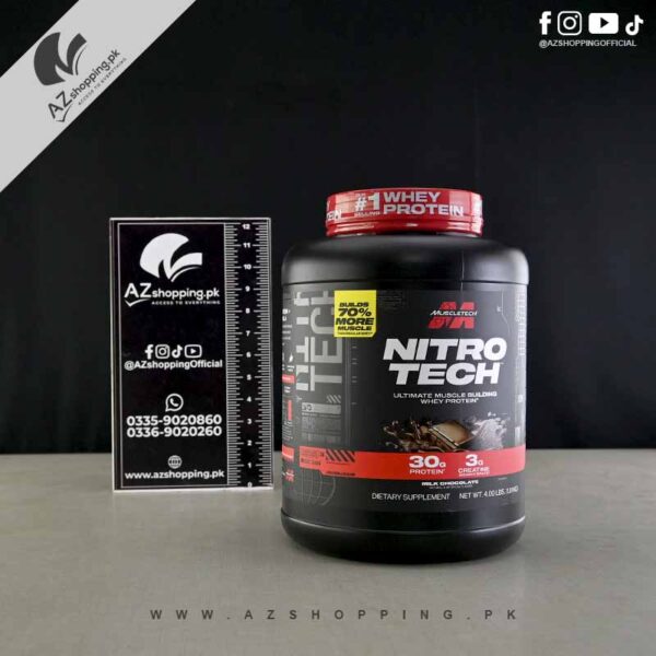 MuscleTech - Nitro Tech 4lbs Milk Chocolate Ultimate Muscle Building Whey