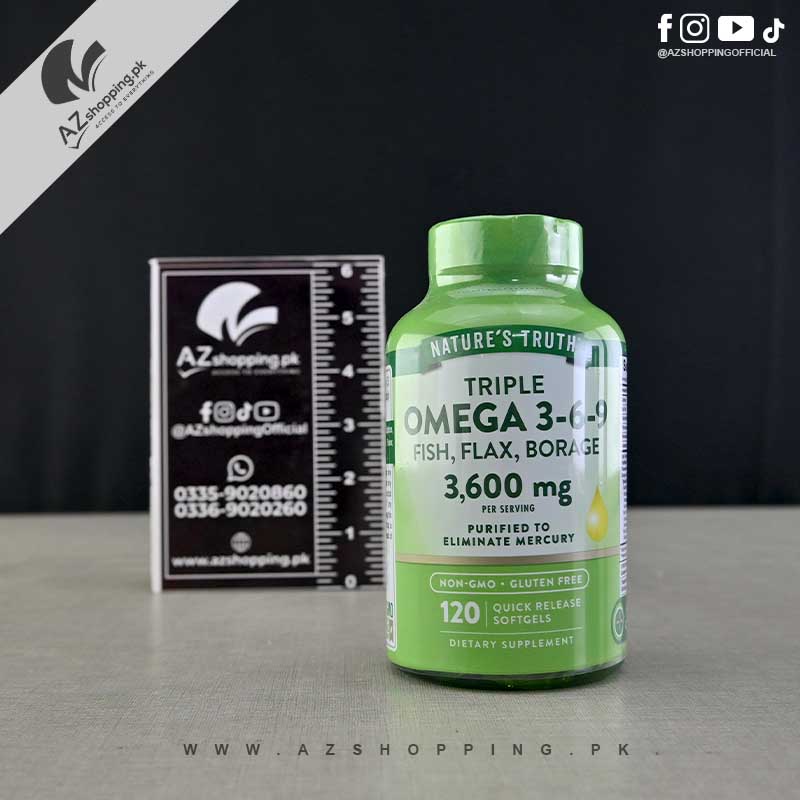 2 Nature's Truth - Triple Omega 3-6-9 Fish Flax Borage 60 Quick Release Softgels - Image 1