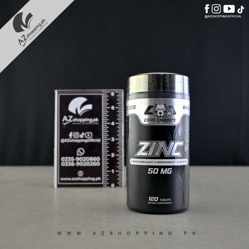 2 Core Champs - Zinc 50mg Tablets Boost Immune & Bone Health 120 Tabs - Image 1